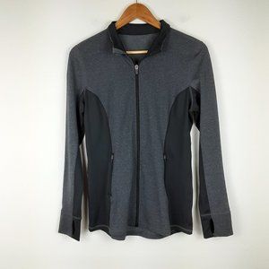 💥 EUC Ideology Gray Zip Up Work Out Thin Jacket, See Measurements